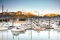 Boat marina in Seward, Alaska. Original image from <a href="https://www.rawpixel.com/search/carol%20m.%20highsmith?sort=curated&amp;page=1">Carol M. Highsmith</a>&rsquo;s America, Library of Congress collection. Digitally enhanced by rawpixel.