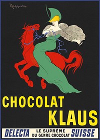 Chocolat Klaus (1903) print in high resolution by <a href="https://www.rawpixel.com/search/Leonetto%20Cappiello?sort=curated&amp;page=1">Leonetto Cappiello</a>. Original from the Library of Congress. Digitally enhanced by rawpixel.