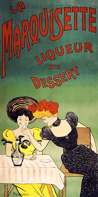 The marquisette dessert liqueur (1903) print in high resolution by Leonetto Cappiello. Original from the Library of Congress. Digitally enhanced by rawpixel.