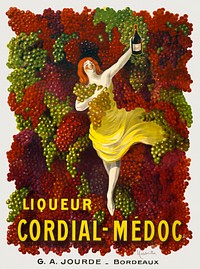 Liquer Cordial-M&eacute;doc, G. A. Jourde - Bordeaux (1907) print in high resolution by Leonetto Cappiello. Original from the Library of Congress. Digitally enhanced by rawpixel.