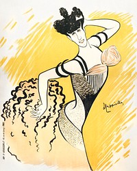 Louise Balthy at the Folies-Berg&egrave;res (1902) print in high resolution by <a href="https://www.rawpixel.com/search/Leonetto%20Cappiello?sort=curated&amp;page=1">Leonetto Cappiello</a>. Original from the Library of Congress. Digitally enhanced by rawpixel.