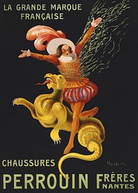 Chaussures Perrouin fr&egrave;res, Nantes: La grande marque fran&ccedil;aise (1909) print in high resolution by Leonetto Cappiello. Original from the Library of Congress. Digitally enhanced by rawpixel.
