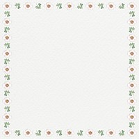 Vintage white poppy flower frame design element<br /> 