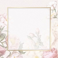 Hand drawn floral square frame vector