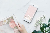 Flower wallpaper on a phone mockup