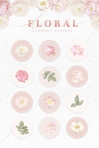 Elegant botanical flower collection vector