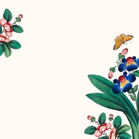 Chinese painting featuring flowers and butterflies wallpaper