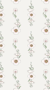 Vintage poppy flower pattern design resource