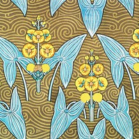 Art nouveau arrowhead flower pattern design resource