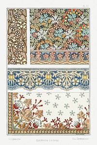 Art nouveau geranium flower pattern collection design resource