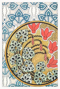 Art nouveau cyclamen flower pattern design resource