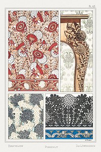 Art nouveau dandelion flower pattern collection design resource