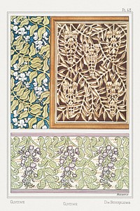 Art nouveau wisteria flower pattern collection design resource