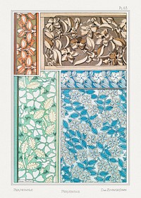 Art nouveau periwinkle flower pattern collection design resource