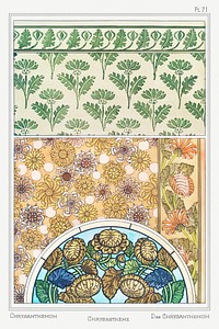 Chrysanth&egrave;me (chrysanthemum) from La Plante et ses Applications ornementales (1896) illustrated by <a href="https://www.rawpixel.com/search/Maurice%20Pillard%20Verneuil?sort=curated&amp;type=all&amp;page=1">Maurice Pillard Verneuil</a>. Original from the The New York Public Library. Digitally enhanced by rawpixel.