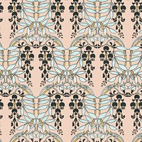 Art nouveau wisteria flower pattern design resource