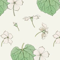 Vintage periwinkle flower pattern vector design resource