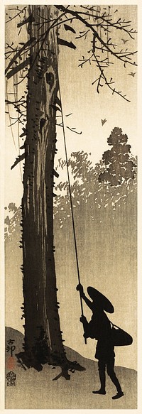 Bird nest rover (1900 - 1910) by <a href="https://www.rawpixel.com/search/Ohara%20Koson?sort=curated&amp;page=1">Ohara Koson</a> (1877-1945). Original from The Rijksmuseum. Digitally enhanced by rawpixel.