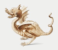 Vintage oriental dragon illustration
