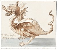 Dragon (1596&ndash;1610) by <a href="https://www.rawpixel.com/search/Anselmus%20Bo%C3%ABtius%20de%20Boodt?sort=curated&amp;page=1">Anselmus Bo&euml;tius de Boodt</a>. Original from the Rijksmuseum. Digitally enhanced by rawpixel.