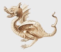 Vintage oriental dragon illustration vector