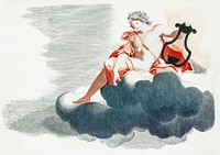 Apollo on the Clouds (1688-1698) by <a href="https://www.rawpixel.com/search/Johan%20Teyler?sort=curated&amp;page=1">Johan Teyler</a> (1648-1709). Original from The Rijksmuseum. Digitally enhanced by rawpixel.