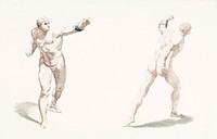 Naked men (1688-1698) by <a href="https://www.rawpixel.com/search/Johan%20Teyler?sort=curated&amp;page=1">Johan Teyler</a> (1648-1709). Original from The Rijksmuseum. Digitally enhanced by rawpixel.