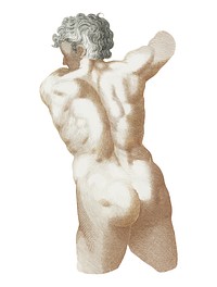 Vintage illustration of a naked man