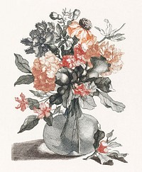 Flowers in a vase (1688-1698) by <a href="https://www.rawpixel.com/search/Johan%20Teyler?sort=curated&amp;page=1">Johan Teyler</a> (1648-1709). Original from The Rijksmuseum. Digitally enhanced by rawpixel.
