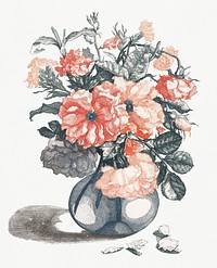 Flowers in a vase (1688-1698) by <a href="https://www.rawpixel.com/search/Johan%20Teyler?sort=curated&amp;page=1">Johan Teyler</a> (1648-1709). Original from Rijks Museum. Digitally enhanced by rawpixel.