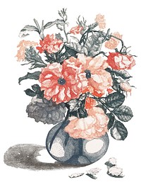 Vintage illustration of flowers in a vase