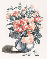 Flowers in a vase (1688-1698) by <a href="https://www.rawpixel.com/search/Johan%20Teyler?sort=curated&amp;page=1">Johan Teyler</a> (1648-1709). Original from The Rijksmuseum. Digitally enhanced by rawpixel.