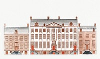 Amsterdam canal houses on the Herengracht 471-477 by <a href="https://www.rawpixel.com/search/Johan%20Teyler?sort=curated&amp;page=1">Johan Teyler</a> (1648-1709). Original from Rijks Museum. Digitally enhanced by rawpixel.