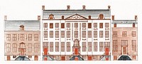 Amsterdam canal houses on the Herengracht 471-477 by <a href="https://www.rawpixel.com/search/Johan%20Teyler?sort=curated&amp;page=1">Johan Teyler</a> (1648-1709). Original from The Rijksmuseum. Digitally enhanced by rawpixel.