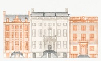 Amsterdam canal Houses on the Herengracht 442, 446 and 448 by <a href="https://www.rawpixel.com/search/Johan%20Teyler?sort=curated&amp;page=1">Johan Teyler</a> (1648 -1709) Original from Rijks Museum. Digitally enhanced by rawpixel.