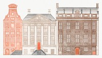 Amsterdam canal houses by <a href="https://www.rawpixel.com/search/Johan%20Teyler?sort=curated&amp;page=1">Johan Teyler</a> (1648 -1709). Original from Rijks Museum. Digitally enhanced by rawpixel.