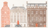 Amsterdam canal houses by <a href="https://www.rawpixel.com/search/Johan%20Teyler?sort=curated&amp;page=1">Johan Teyler</a> (1648 -1709). Original from The Rijksmuseum. Digitally enhanced by rawpixel.