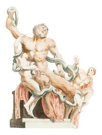 Vintage illustration of Laoco&ouml;n and his sons