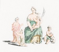 Woman and children by <a href="https://www.rawpixel.com/search/Johan%20Teyler?sort=curated&amp;page=1">Johan Teyler</a> (1648-1709). Original from The Rijksmuseum. Digitally enhanced by rawpixel.