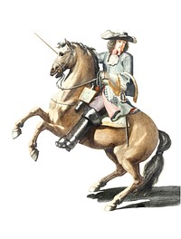 Vintage illustration of a man riding a horse