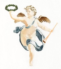 Putto by <a href="https://www.rawpixel.com/search/Johan%20Teyler?sort=curated&amp;page=1">Johan Teyler</a> (1648-1709). Original from The Rijksmuseum. Digitally enhanced by rawpixel.