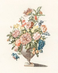 A vase with flowers by <a href="https://www.rawpixel.com/search/Johan%20Teyler?sort=curated&amp;page=1">Johan Teyler</a> (1648-1709). Original from The Rijksmuseum. Digitally enhanced by rawpixel.