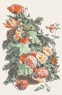 Vase with a floral garland by <a href="https://www.rawpixel.com/search/Johan%20Teyler?sort=curated&amp;page=1">Johan Teyler</a> (1648-1709). Original from The Rijksmuseum. Digitally enhanced by rawpixel.