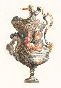 Hercules and griffin jug by <a href="https://www.rawpixel.com/search/Johan%20Teyler?sort=curated&amp;page=1">Johan Teyler</a> (1648-1709). Original from The Rijksmuseum. Digitally enhanced by rawpixel.