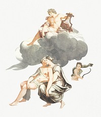 Apollo on the clouds and Jupiter with Callisto by Johan Teyler (1648-1709). Original from Rijks Museum. Digitally enhanced by rawpixel.