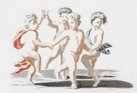 Four naked children dancing by <a href="https://www.rawpixel.com/search/Johan%20Teyler?sort=curated&amp;page=1">Johan Teyler</a> (1648-1709). Original from The Rijksmuseum. Digitally enhanced by rawpixel.