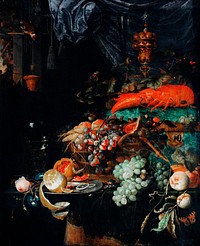 Fruits and lobster by Abraham Mignon (1660-1679). Original from The Rijksmuseum. Digitally enhanced by rawpixel.