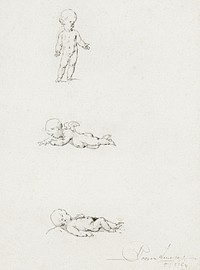 Drie studies van een putto (1746) by <a href="https://www.rawpixel.com/search/Cornelis%20Ploos%20van%20Amstel?sort=curated&amp;page=1">Cornelis Ploos van Amstel</a>. Original from The Rijksmuseum. Digitally enhanced by rawpixel.