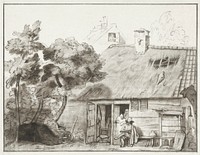 Tekenaar voor boerderij (1767) by <a href="https://www.rawpixel.com/search/Cornelis%20Ploos%20van%20Amstel?sort=curated&amp;page=1">Cornelis Ploos van Amstel</a>. Original from The Rijksmuseum. Digitally enhanced by rawpixel.