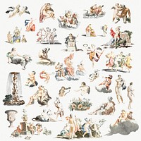 Roman mythology figures by Johan Teyler (1648-1709). Original from Rijks Museum. Digitally enhanced by rawpixel.